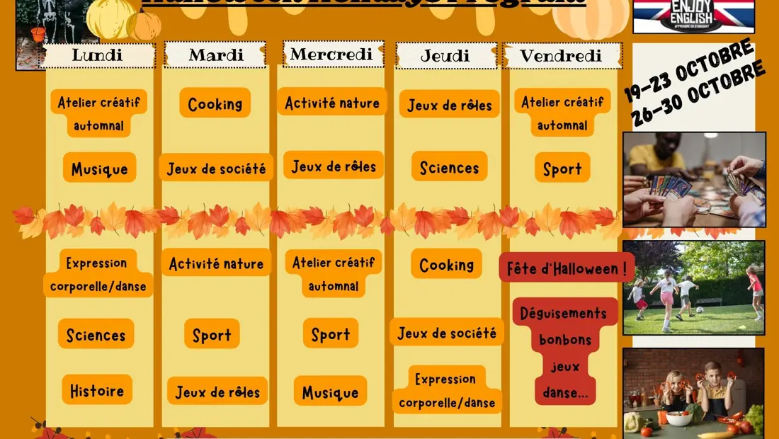Le programme du Halloween camp 2026
